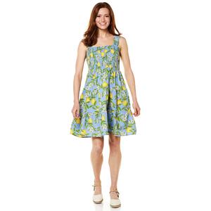 Womens beachlunchlounge Sleeveless Smock Bodice A-Line Dress