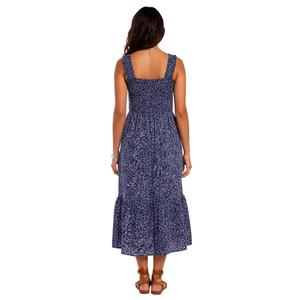 Womens beachlunchlounge Abstract Smock Ruffle Hem Midi Dress alternate view