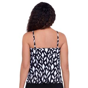 Womens American Beach Geometric Hanky Hem Tankini Swim Top alternate view