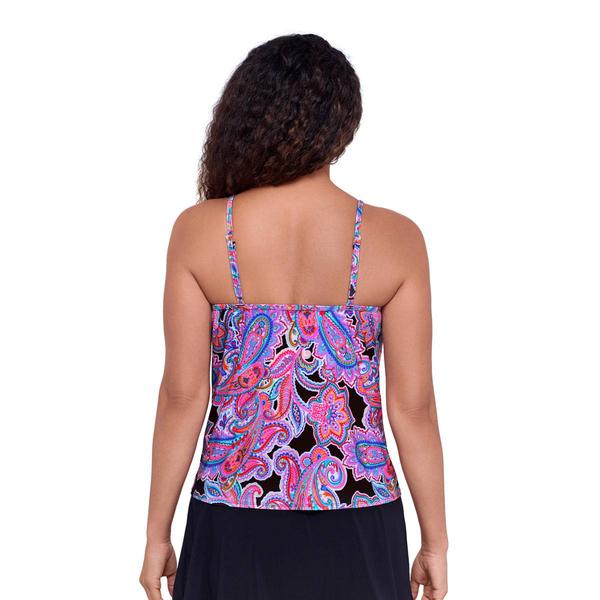Womens American Beach Paisley Party Hanky Hem Tankini Swim Top alternate view