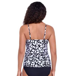 Womens American Beach Shadow Floral Tier Tankini Swim Top alternate view