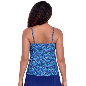 Womens American Beach Cool Waves Hanky Hem Tankini Swim Top alternate view