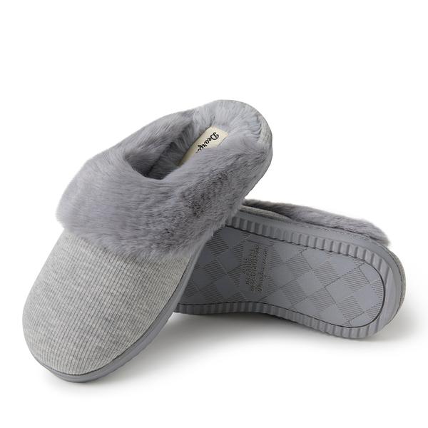 Womens Dearfoams(R) Dahlia Rib Knit Scuff Slippers
