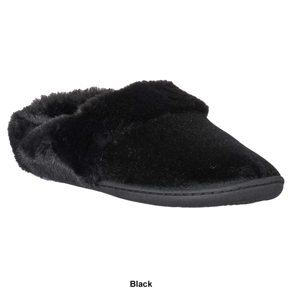 Womens Dearfoams(R) Crystal Velour Clog Slippers