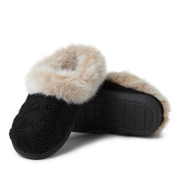 Womens Dearfoams(R) Claire Textured Knit Clog Slippers