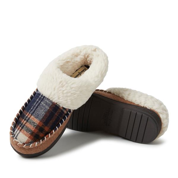Womens Dearfoams(R) Elaine Wool Blend Moccasin Slippers
