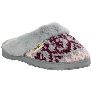 Womens Dearfoams(R) Allison Chenille Fair Isle Scuff Slippers
