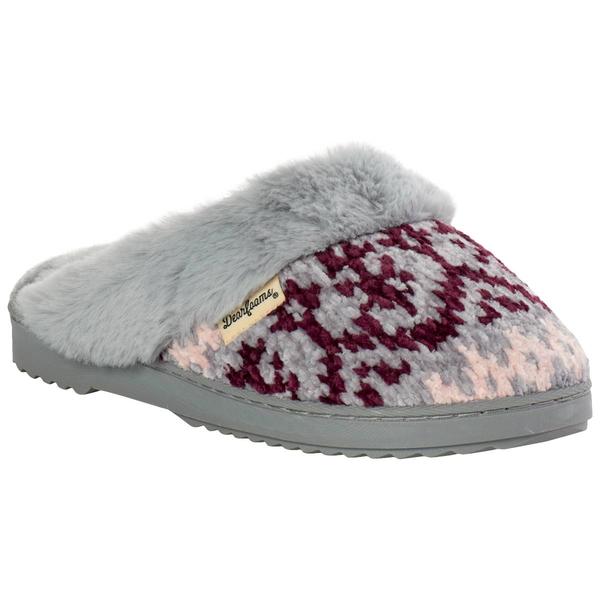 Womens Dearfoams(R) Allison Chenille Fair Isle Scuff Slippers alternate view