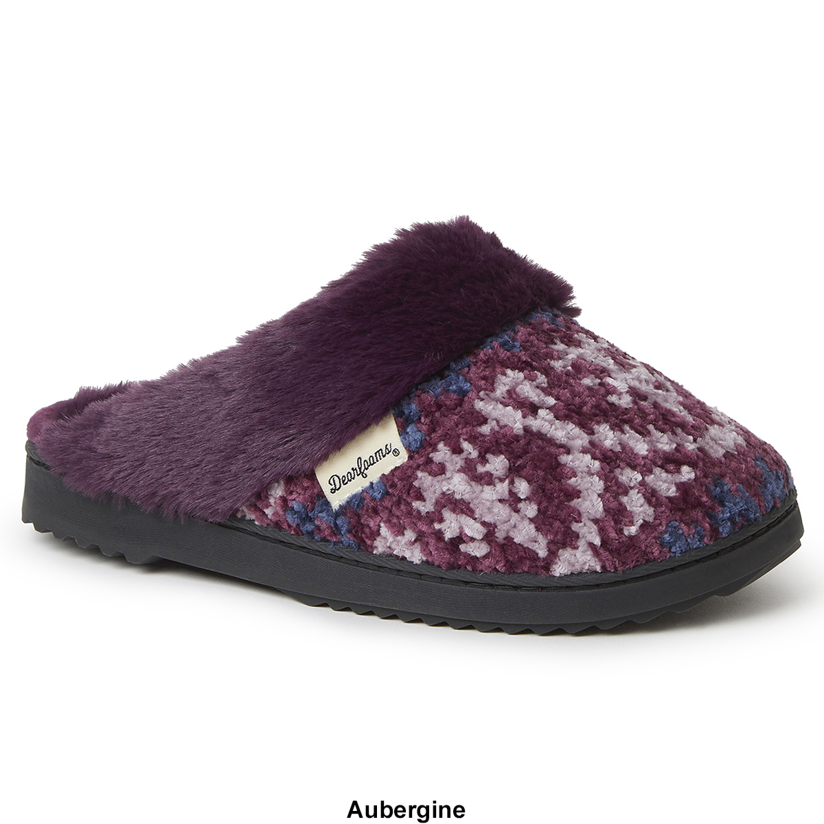 Womens Dearfoams(R) Allison Chenille Fair Isle Scuff Slippers