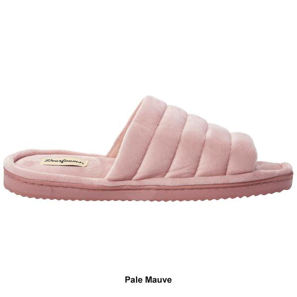 Womens Dearfoams(R) Ana Solid Quilted Velour Slide Slippers alternate view