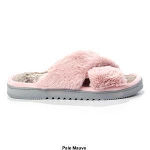 Womens Dearfoams(R) Miranda Plush Pile X-Band Slide Slippers alternate view