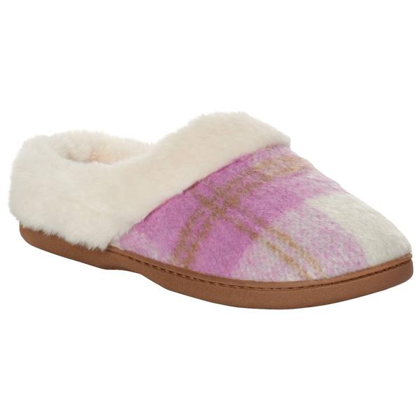 Womens Dearfoams(R) Claire Textured Plaid Clog Slippers alternate view