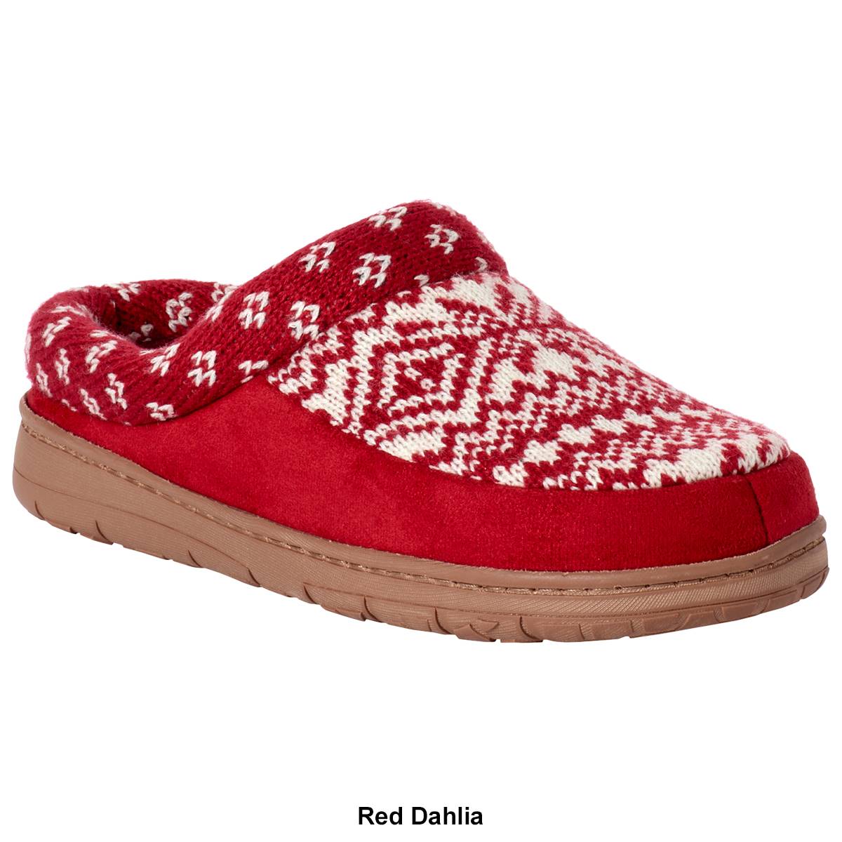 Womens Dearfoams(R) Diane Mixed Fair Isle Clog Slippers