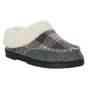 Womens Dearfoams(R) Plaid Felted Slip Ons Slippers