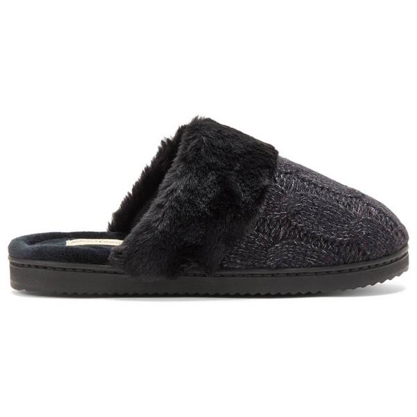 Womens Dearfoams(R) Cable Knit Scuff Slippers alternate view