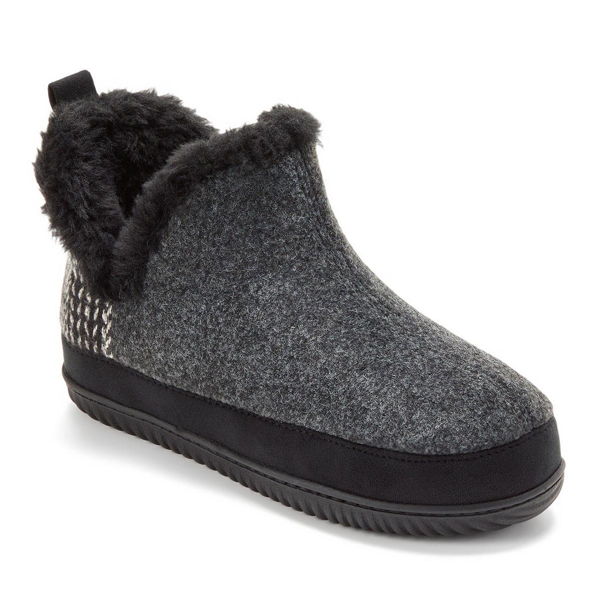 Womens Dearfoams(R) Felted & Plaid Boot Slippers