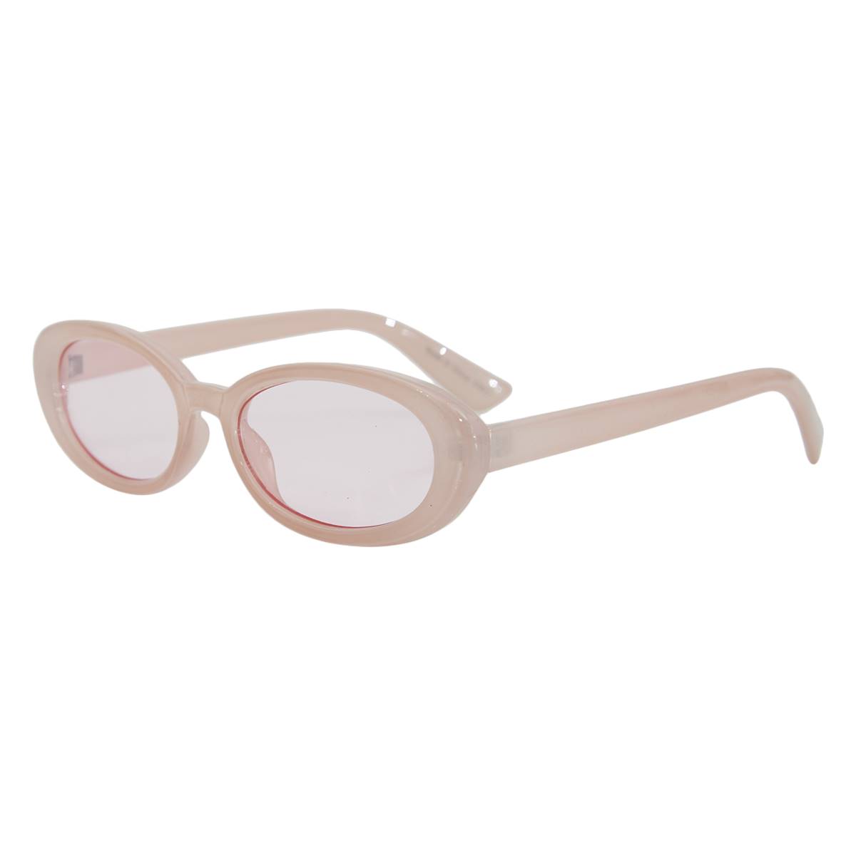 Womens Details Morgans Plastic Oval Mini Sunglasses - Milky Pink