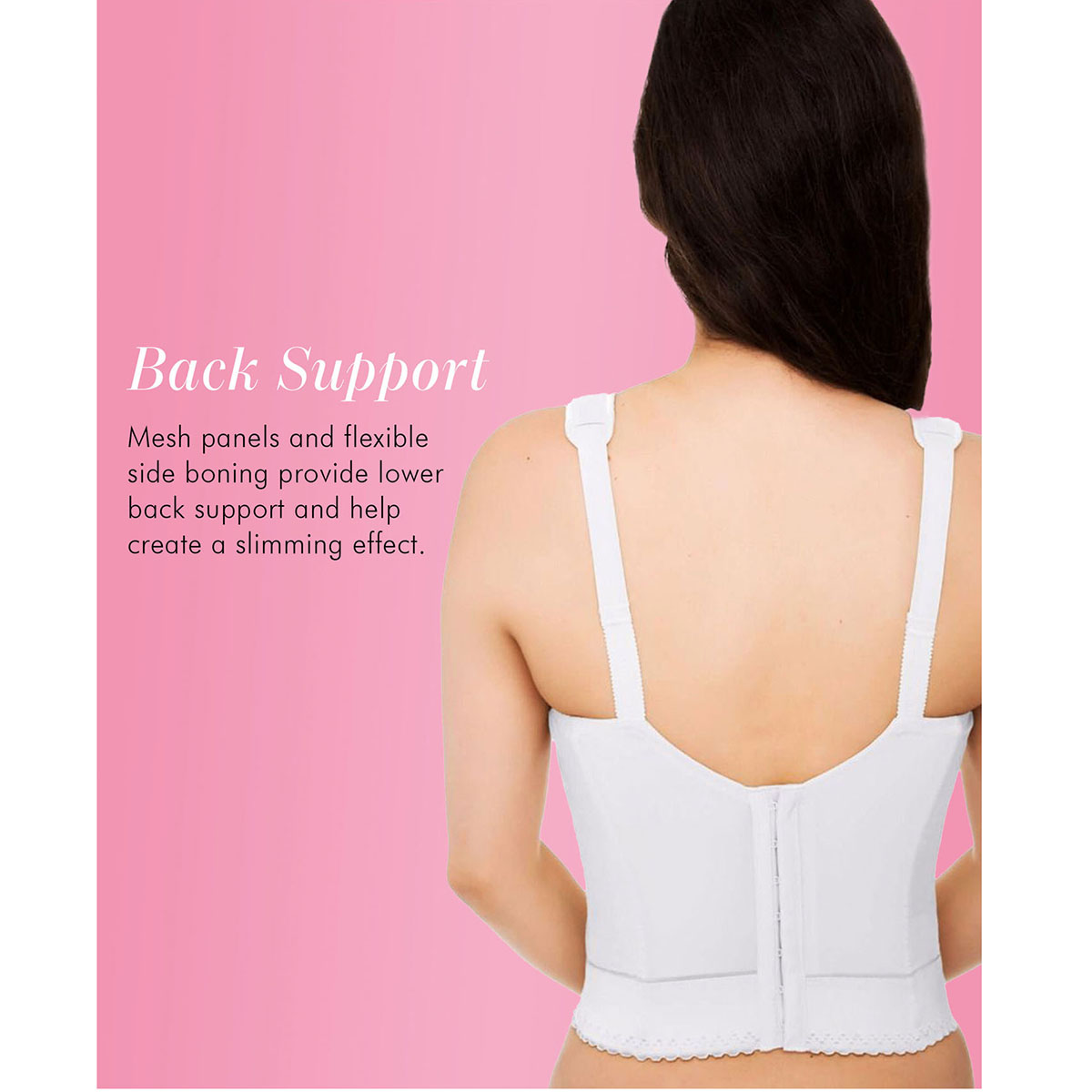 Womens Exquisite Form Fully(R) Back Close Wire-Free Longline Bra