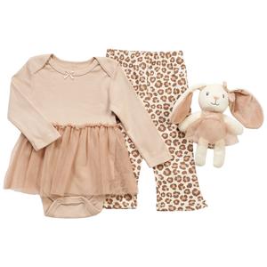 Baby Girl (NB-9M) Floral Threads 3pc. Leopard Tutu & Bodysuit Set
