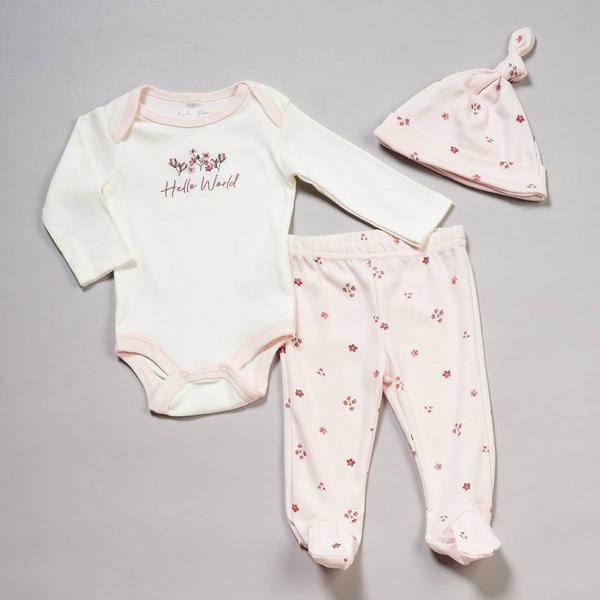 Baby Girl (NB-9M) Kyle & Deena 3pc. Floral Pants & Bodysuit Set