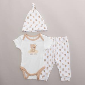 Baby Boy (NB-9M) Elephant & Castle 3pc. Bear Print Joggers Set