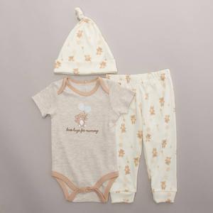 Baby Boy (NB-9M) Elephant & Castle 3pc. Balloon Bear Joggers Set
