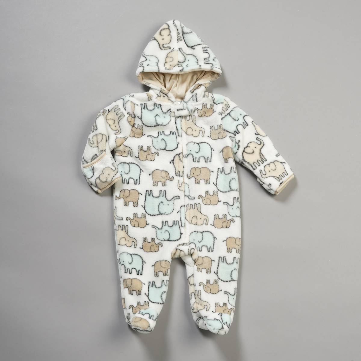 Baby Unisex (N-9M) Baby Gear Elephant Hooded Faux Fur Coveralls