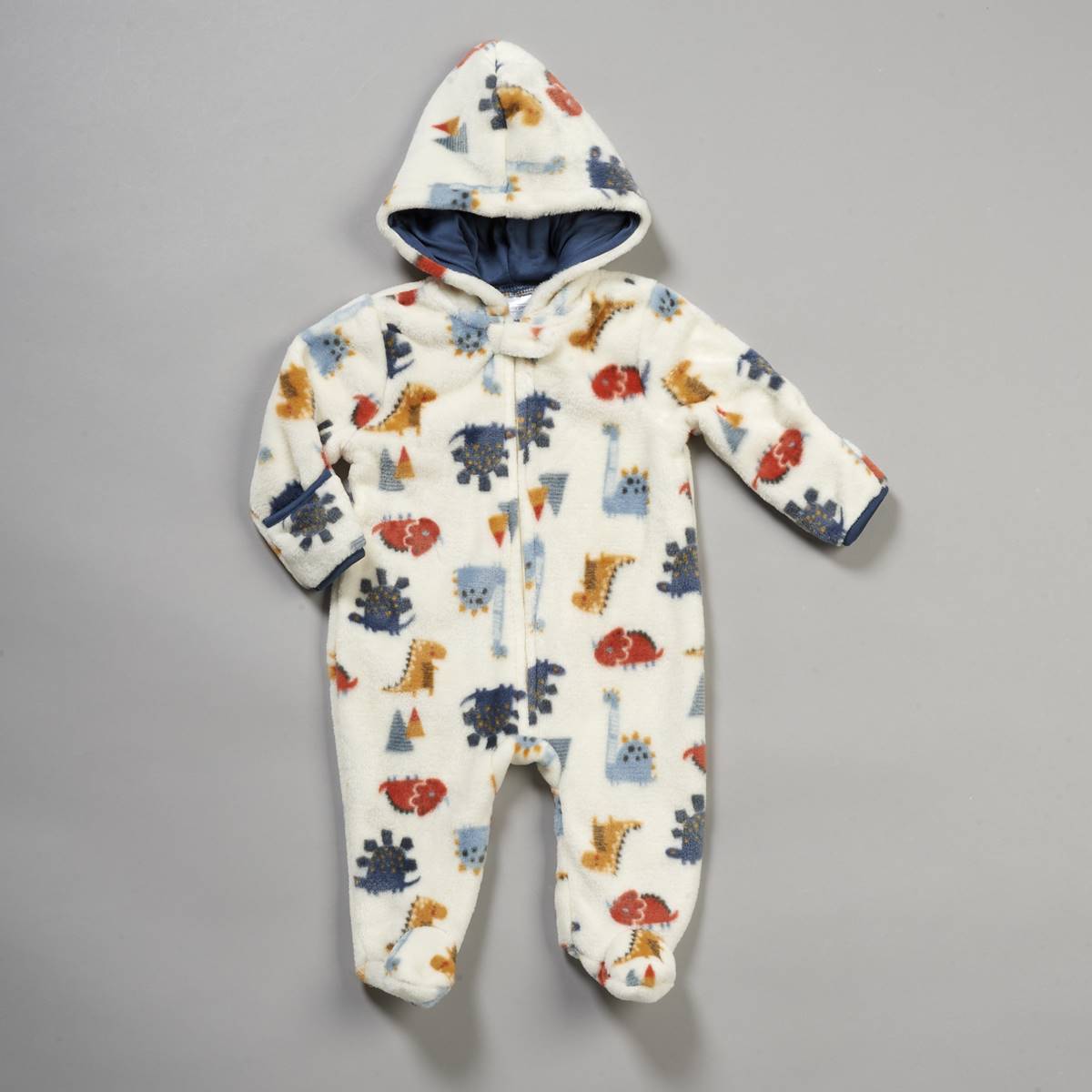 Baby Boy (NB-9M) Baby Gear Dino Hooded Faux Fur Coveralls