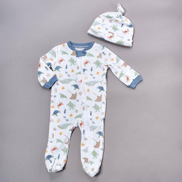 Baby Boy (NB-9M) Kyle & Deena Sea Creature Footie & Hat