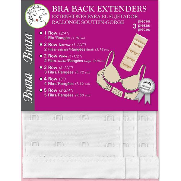 Womens Braza 3pk. 4 Hook Bra Back Extenders