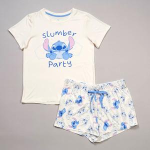 Juniors Centric Brands Stitch Short Sleeve Short Pajama Set