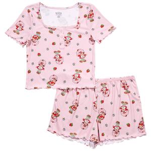 Juniors Strawberry Shortcake(tm) Henley Boxer Pajama Set alternate view