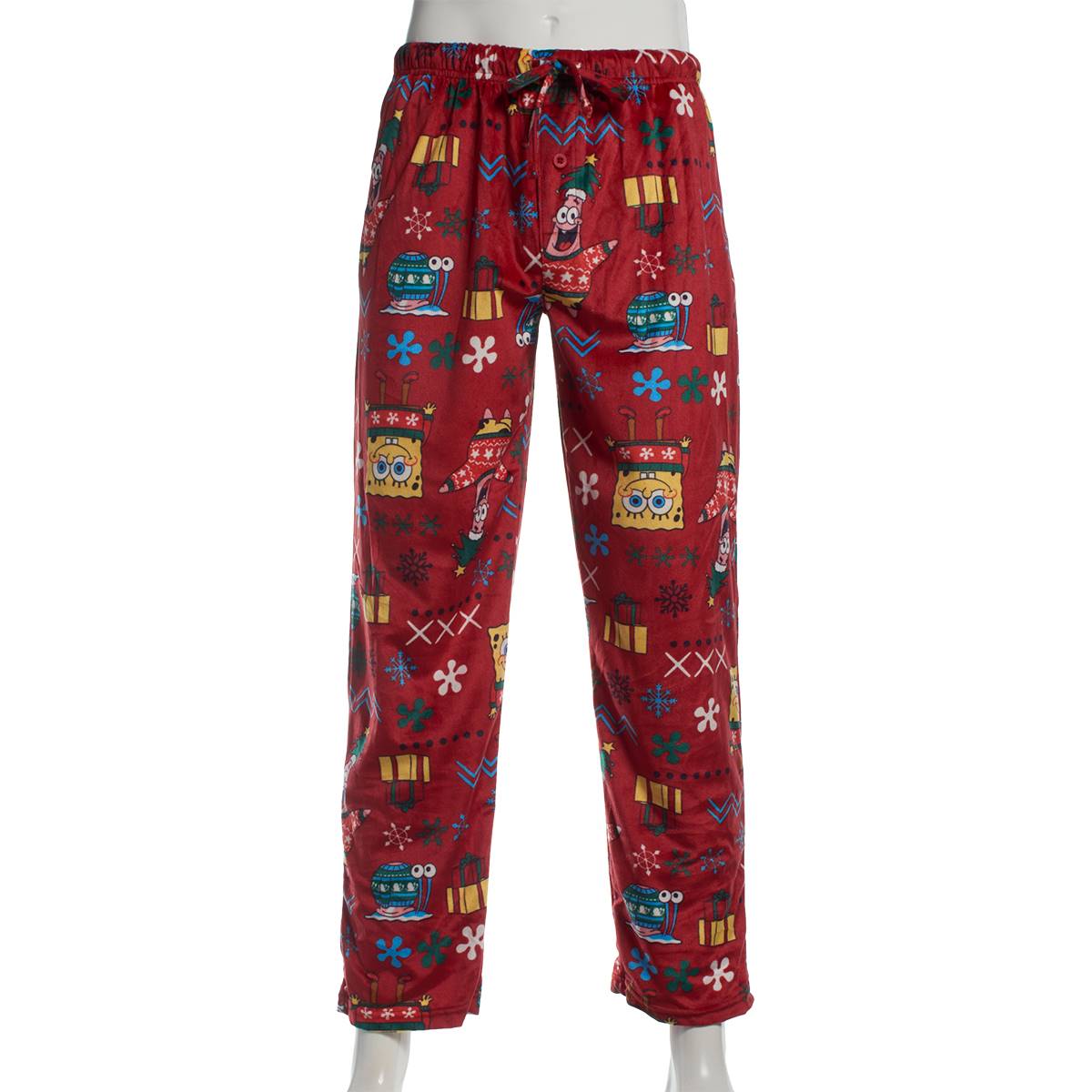 Mens Spongebob Holiday Fair Silky Pajama Pants