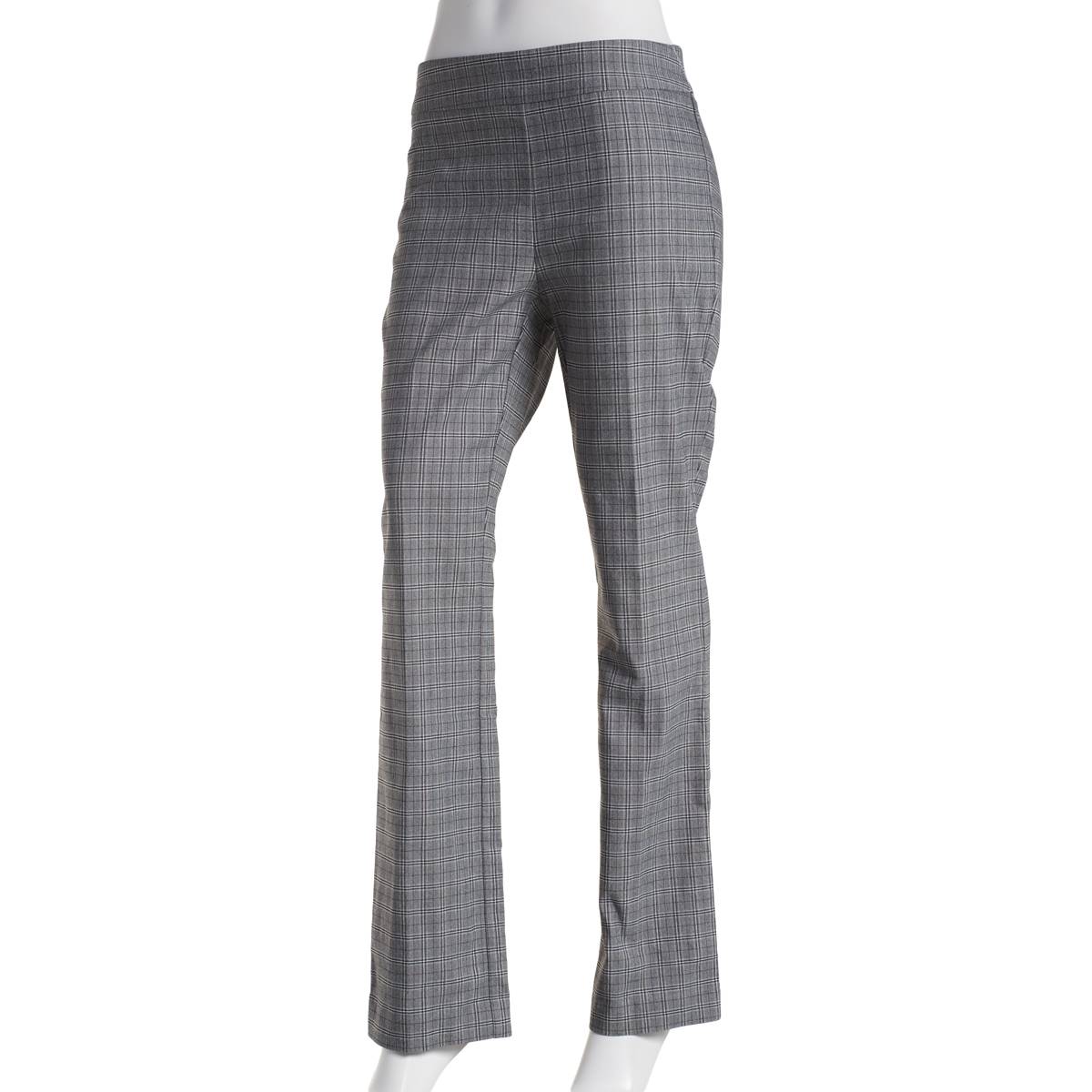 Womens Briggs Menswear Pull On Plaid Bootcut Pants