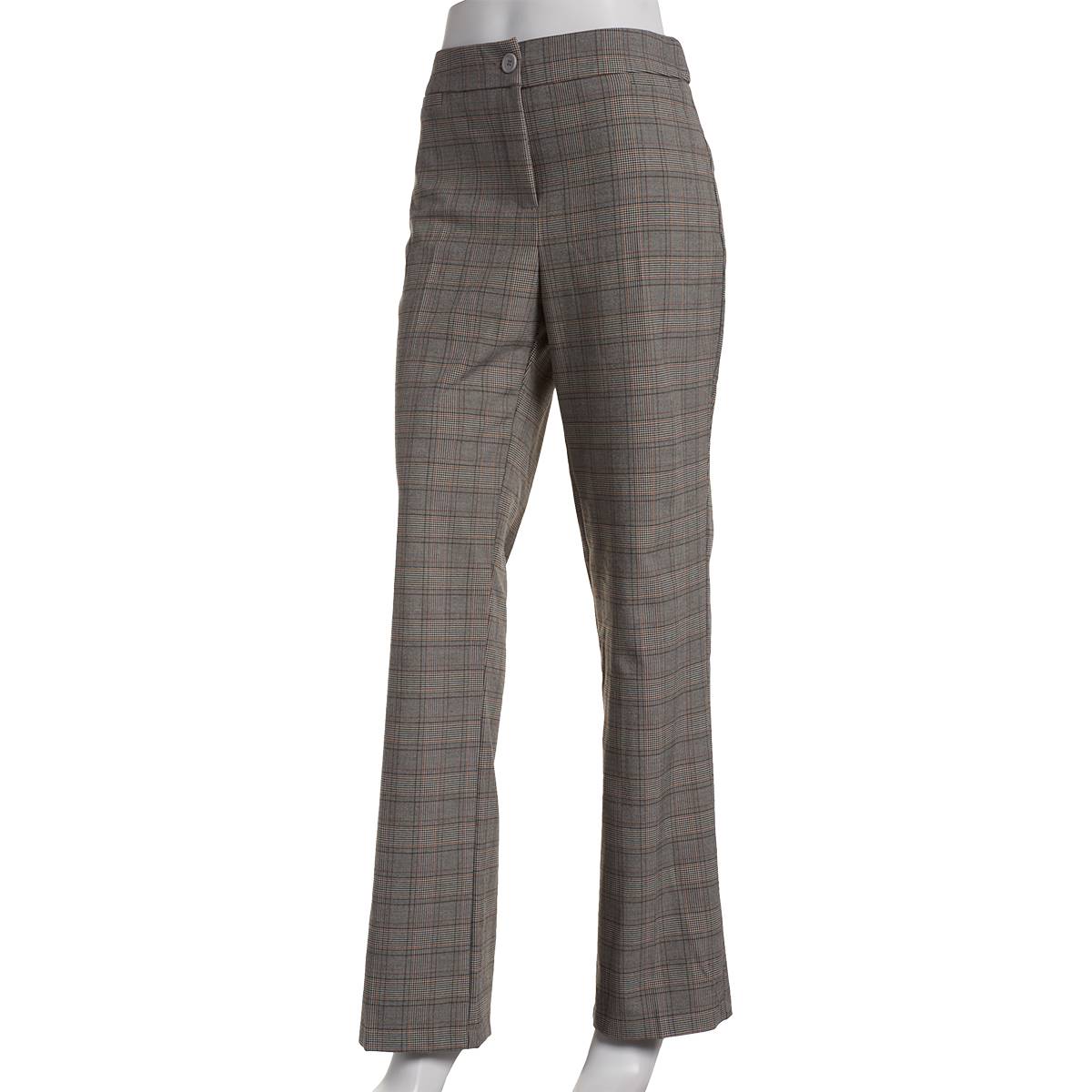 Plus Size Briggs Button Bi-Stretch Plaid Short Length Pants