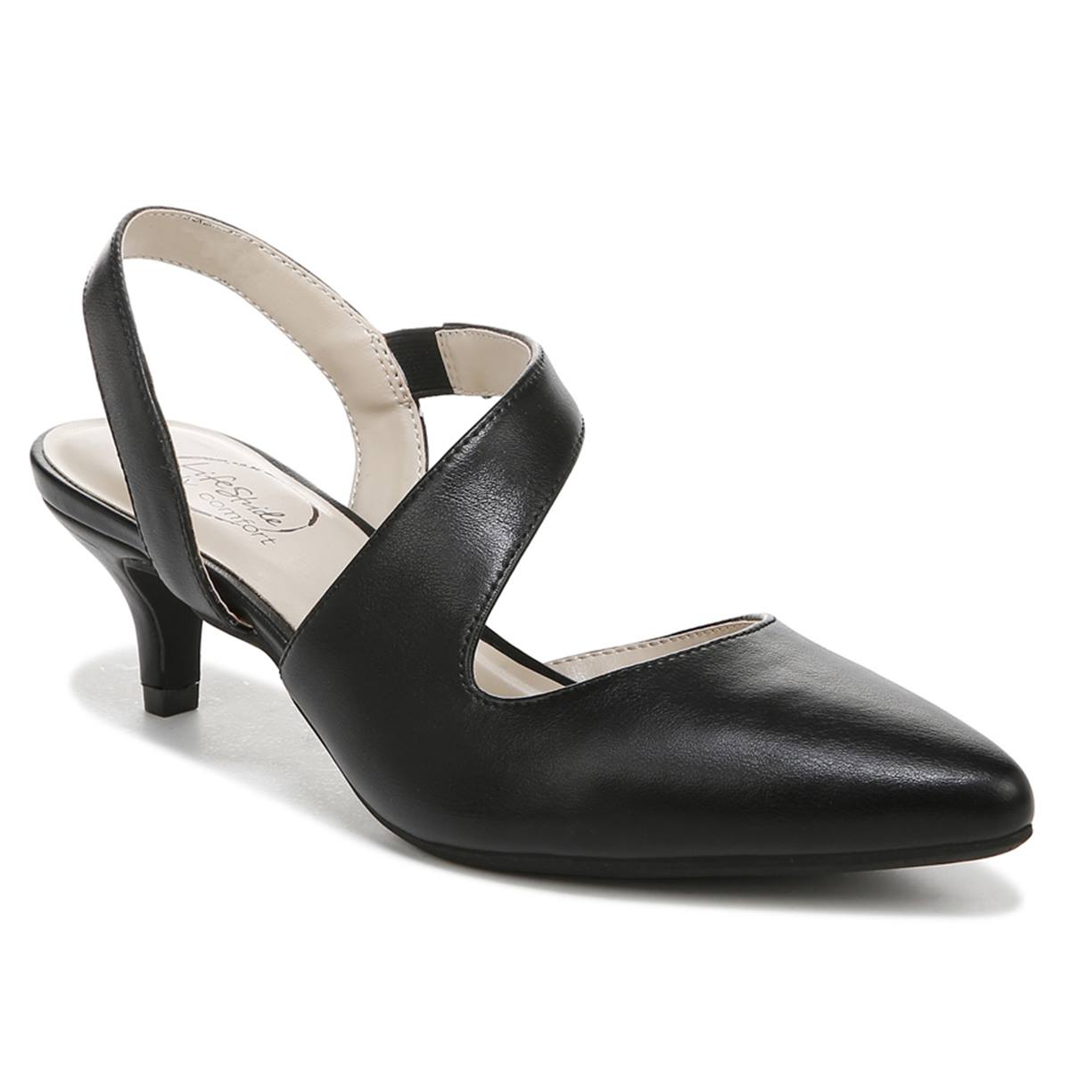 Womens LifeStride Magnetic Slingback Faux Leather Dress Pumps