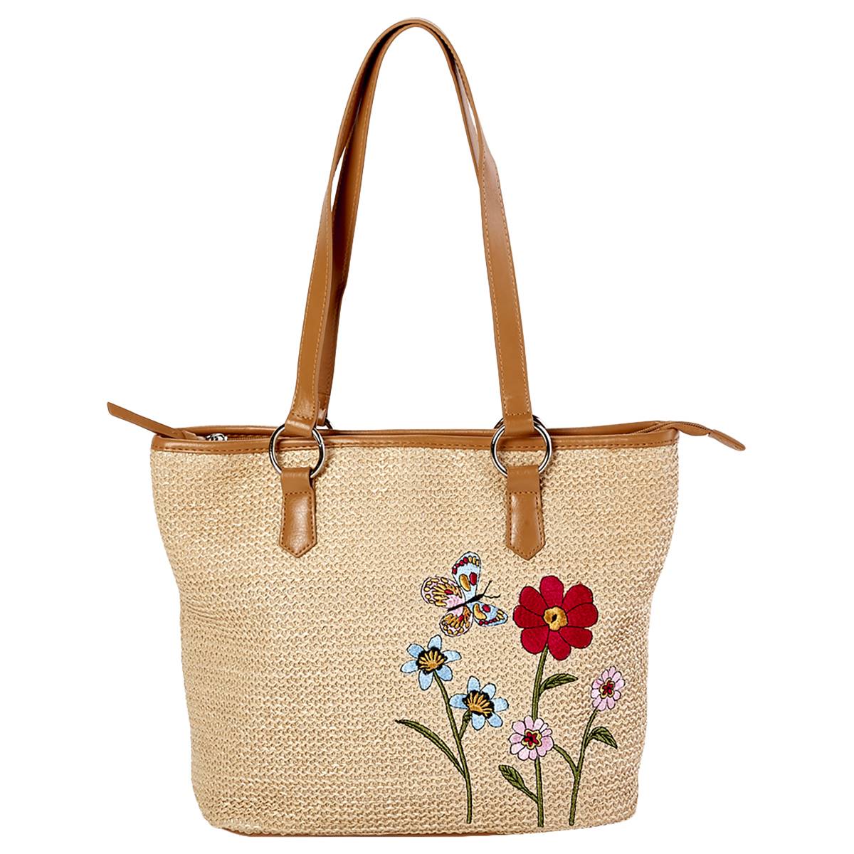 Bueno Straw with Embroidery Tote