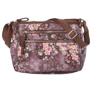 Bueno Multi Zip Camera Floral Washed Hobo - Brown/Multi