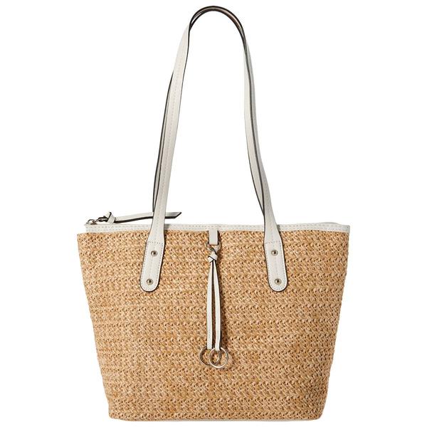 Bueno Solid Woven Straw Tote
