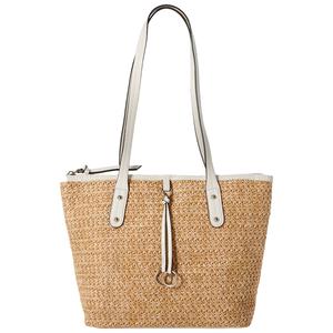 Bueno Solid Woven Straw Tote