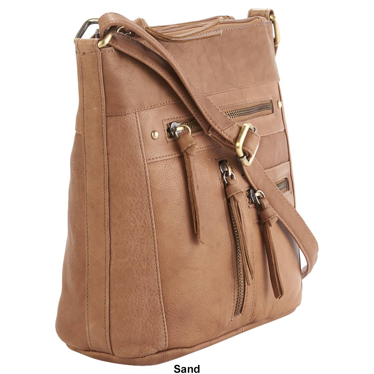 Great American Leatherworks Multi Zip Bucket Crossbody