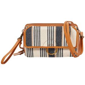 Womens Bueno Striped Canvas Crossbody Wallet