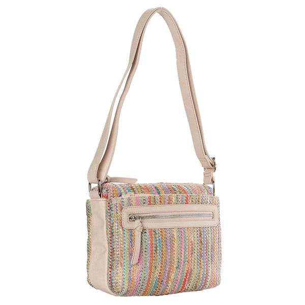 Bueno Striped Straw Top Zip Minibag alternate view