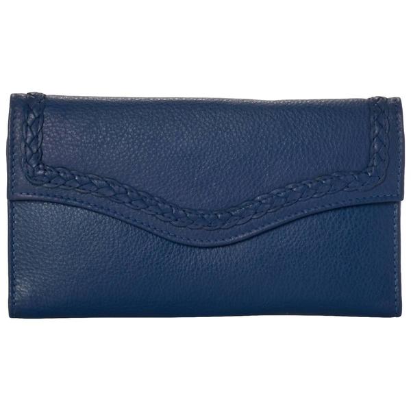 Womens Great American Leatherworks Solid Flap Frame Clutch Wallet