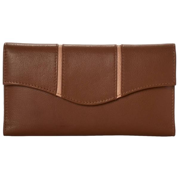 Womens Great American Leatherworks Flap Frame Solid Clutch Wallet