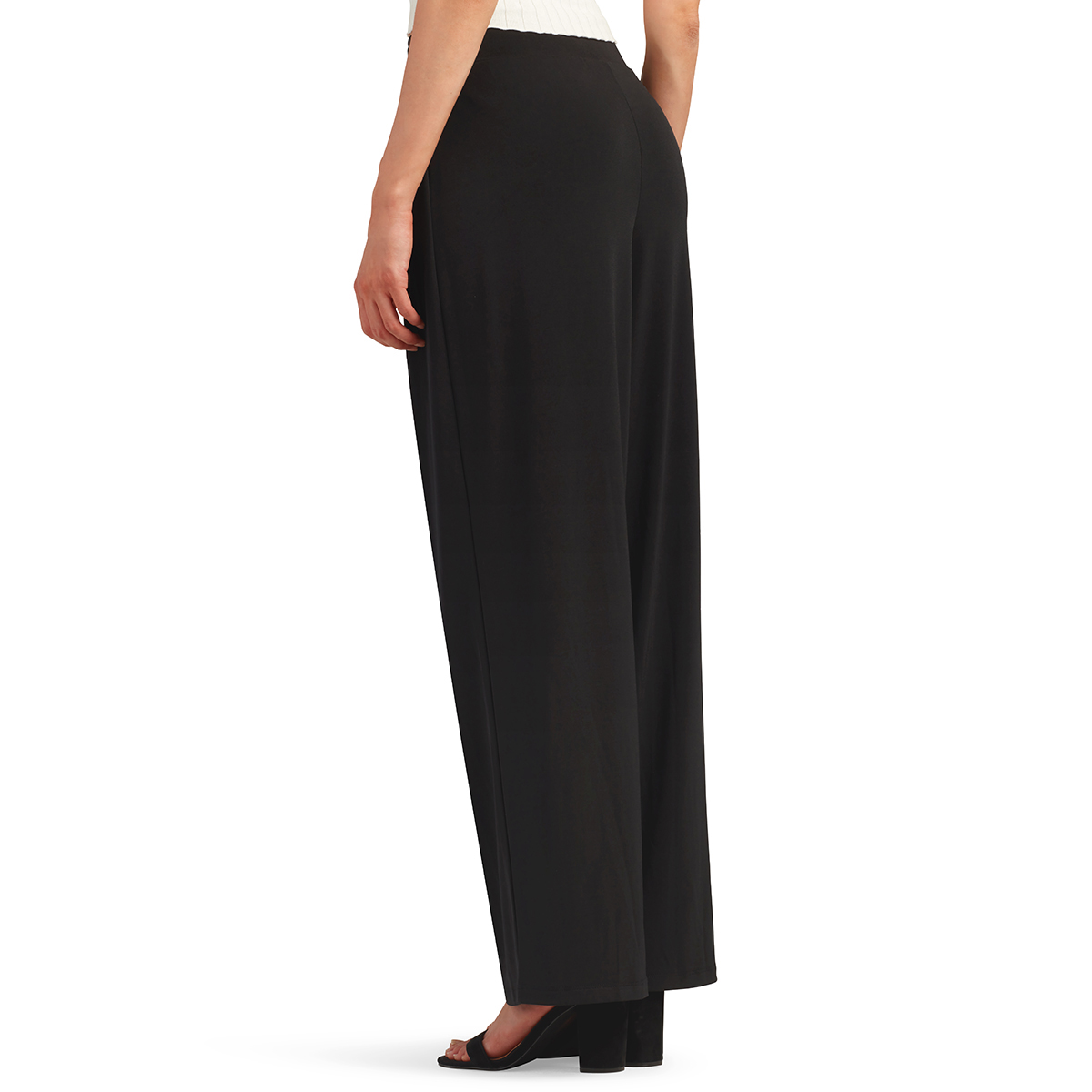 Plus Size AGB Solid Straight Pants W/ Ruching