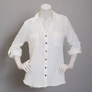 Juniors A. Byer Button Front Portofino Blouse