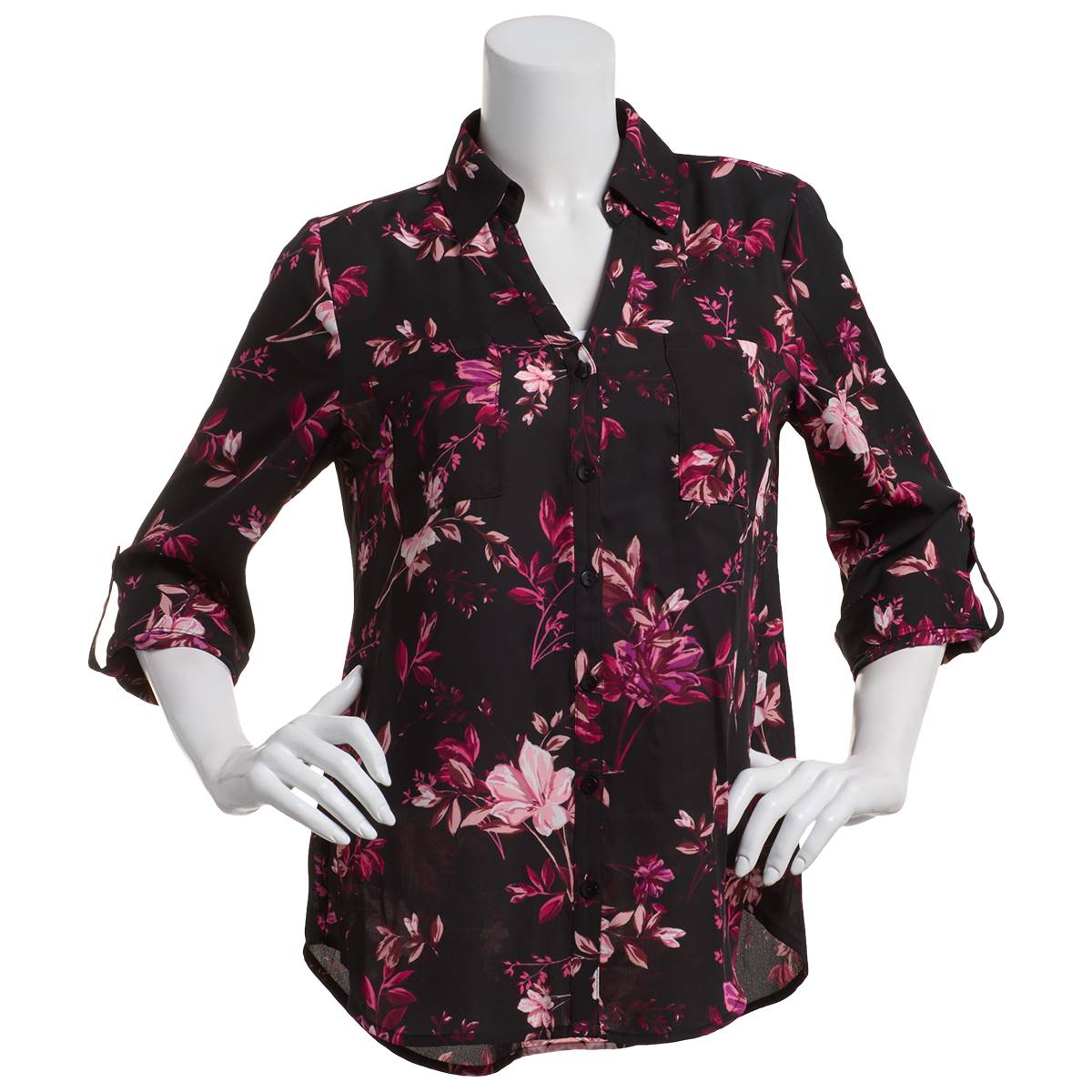 Juniors A. Byer Dark Garden Sheer Blouse