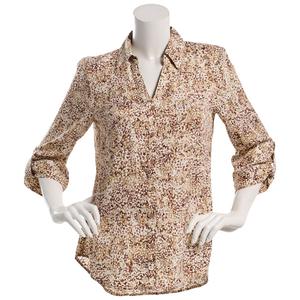 Juniors A. Byer Cheetah Portifino Button Up Blouse