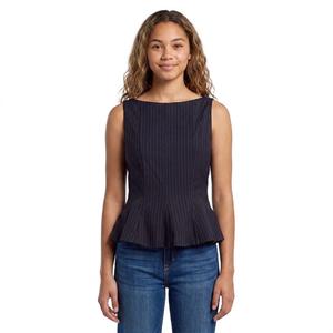 Juniors A. Byer Pinstripe Long Vest alternate view